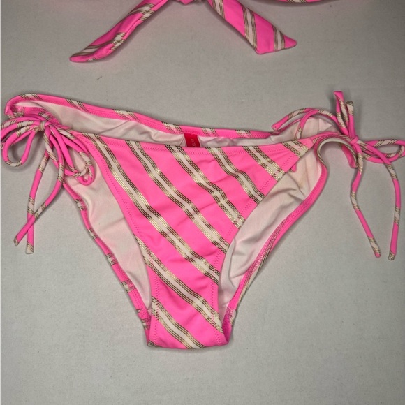 Pink and Gold Striped Bikini Set - Picture 10 of 11